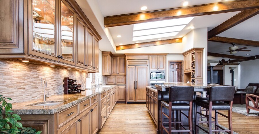 Kitchen Cabinet Staining by Pittsfield Painting Company